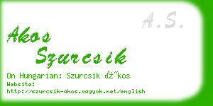 akos szurcsik business card